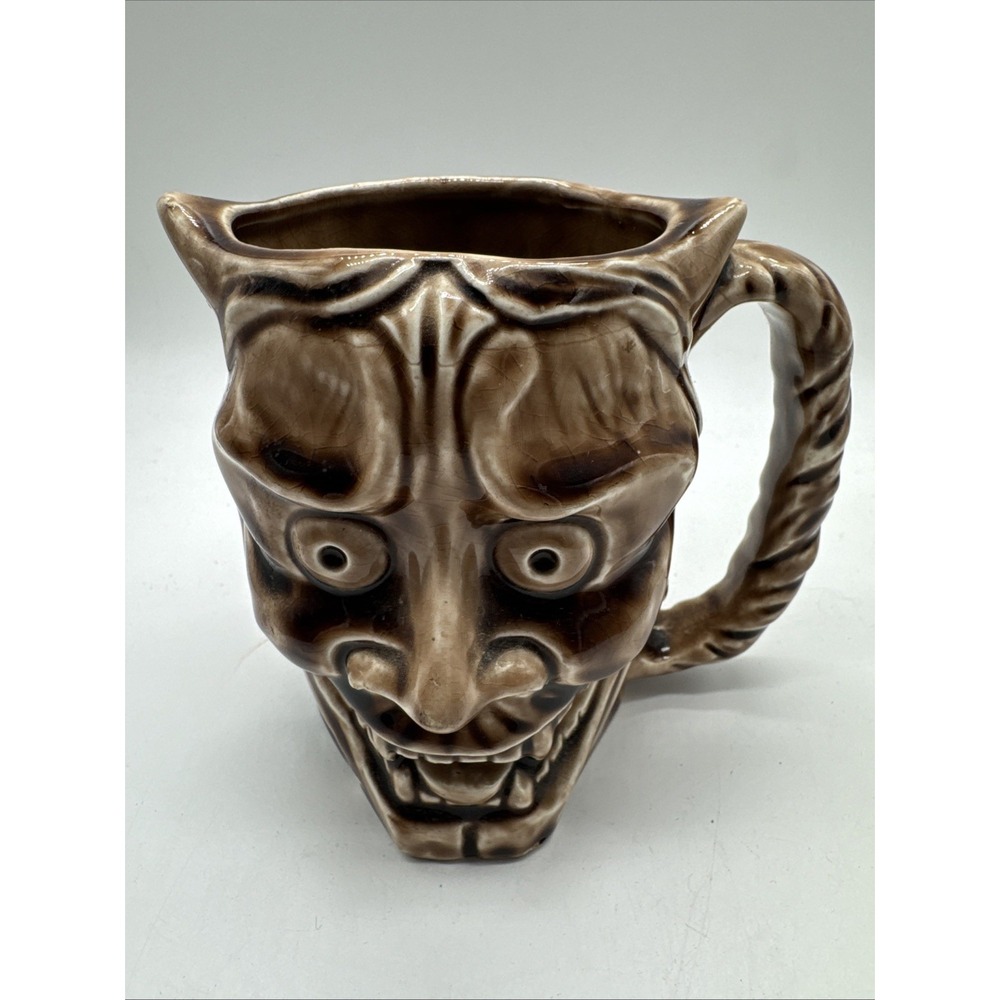 Vintage 70s 80s Westwood Japanese Noh Ghost Spirit Mask Mug Monsters Collectible